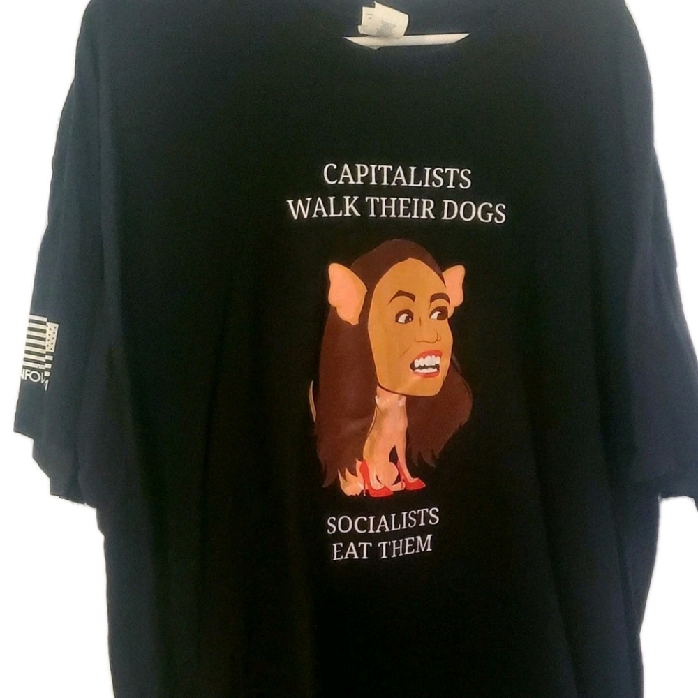 Capitalists - Socialists - AOC Dog T-Shirt 3XL Infowars - Ltd. Ed. - NOS - OOP